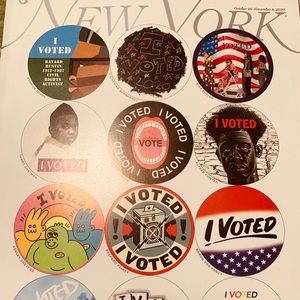 New York collectible issue Vote magazine stickers